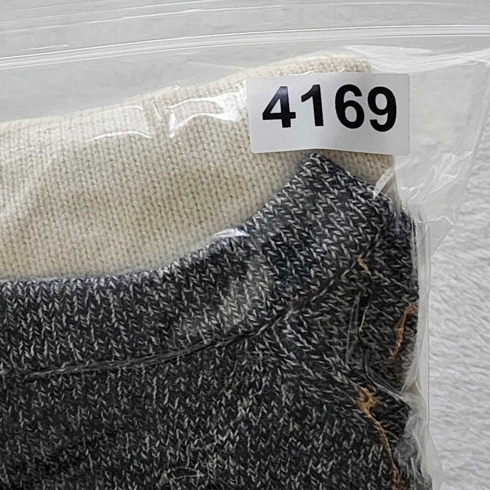 H&M Fair Isle Crewneck Sweater Mens Large Cream Black Wool Blend‎ Knit Geometric - Picture 12 of 12